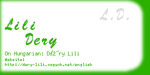 lili dery business card